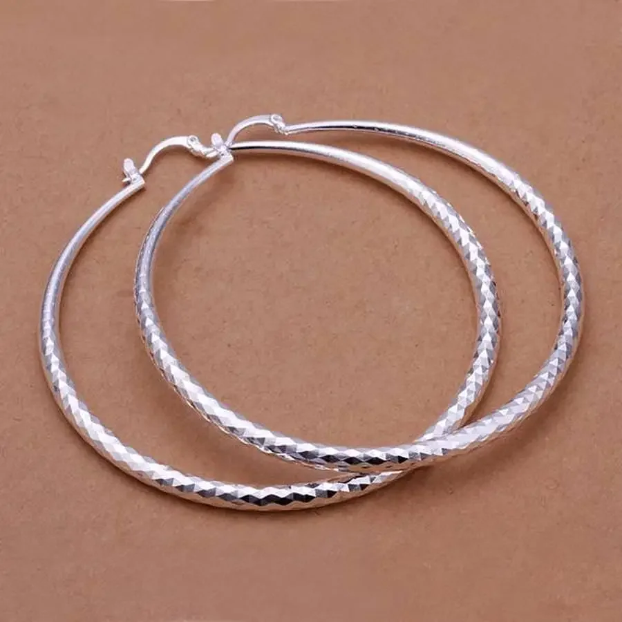 Женские серьги-кольца из серебра 925 пробы