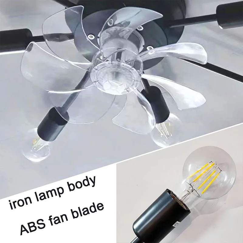 Low Floor Bedroom Ceiling Fans Lights With Remote Control Industrial Silent Fan Ventilator Invisible Blades LED Ceiling Lamps