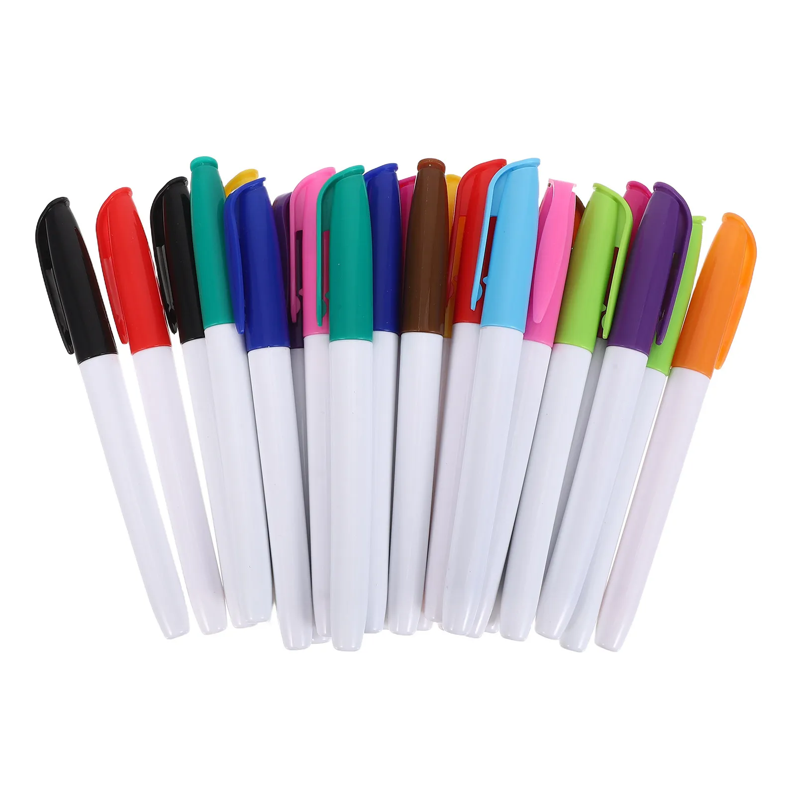 24개 드라이 이레이즈 화이트보드 마커 세트, 다채로운 색상의 가는 팁, 지울 수 있는 부드러운 잉크, 교사, 교실, 화이트보드 필기, 사무실용