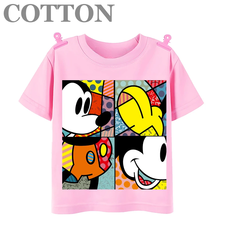 thumbnail image 1 of Camiseta de algodón con estampado de dibujos animados para niños, de manga corta, informal, de Disney Four Palace, Minnie Mouse, Anime, para verano, 1 of 5