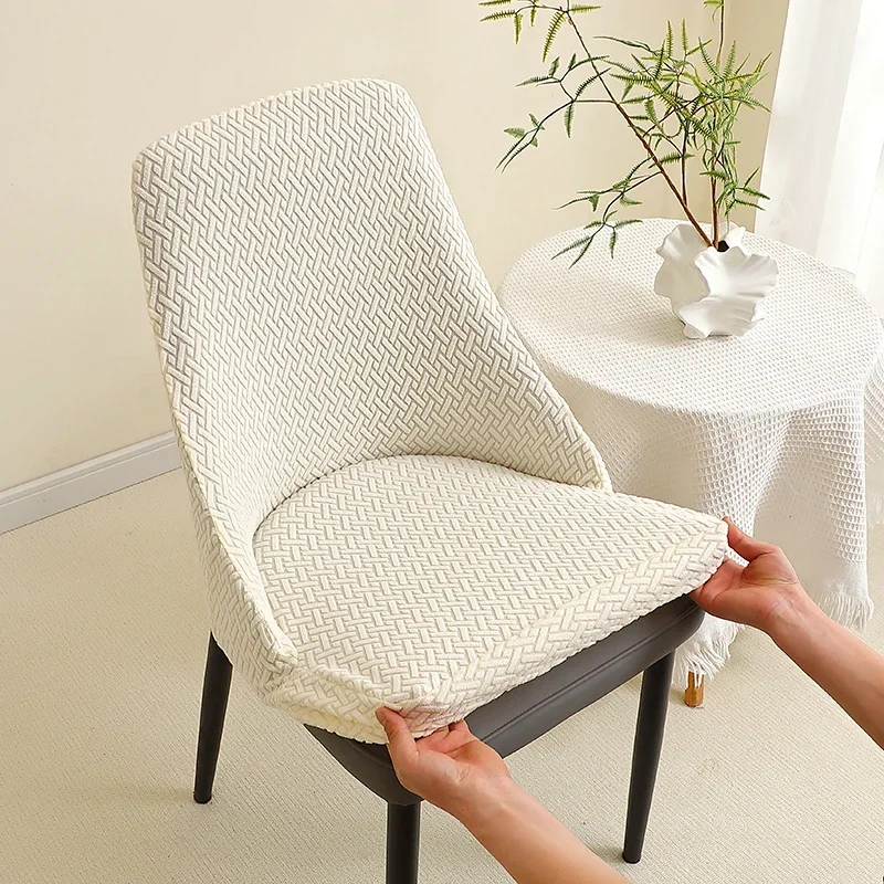 1/4/6 Stück Jacquard-Esszimmerstuhlbezüge, dehnbar, gebogen, für kleine Sessel, Stuhlhussen, Heimsitzbezug für Party, Hochzeit – Detail 8