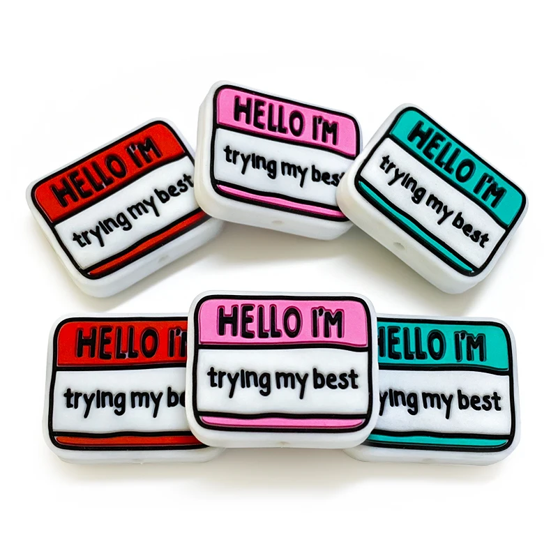 10pcs Silicone Hello Beads DIY Food Grade Silicone Teething Pacifier teether Holder Accessories