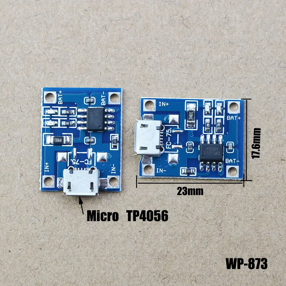 1pcs Micro USB 5V 1A 18650 TP4056 Lithium Battery Charger Module Charging Board With Protection Dual Functions 1A Li-ion WP-873