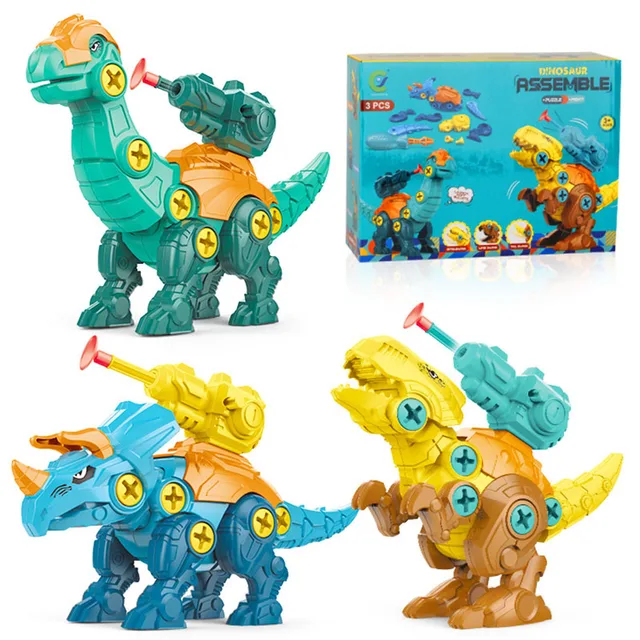 DIY Screwing Jurassic Dinosaurs Baby Toys For 3 Years Old Assembly Nuts Model Sets Safe Blocks Early Educational Toddler Gifts 2
