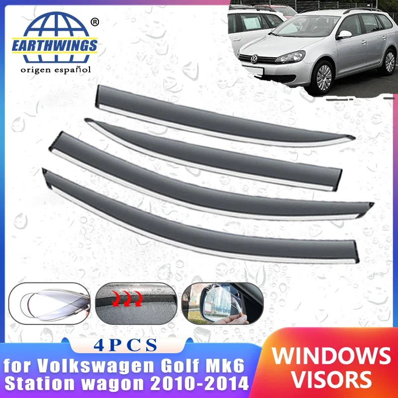

Ветровые дефлекторы для Volkswagen Golf Mk6 универсал 2010 ~ 2014 Аксессуары 4x защита от дождя и бровей на окно автомобиля Защита от тента