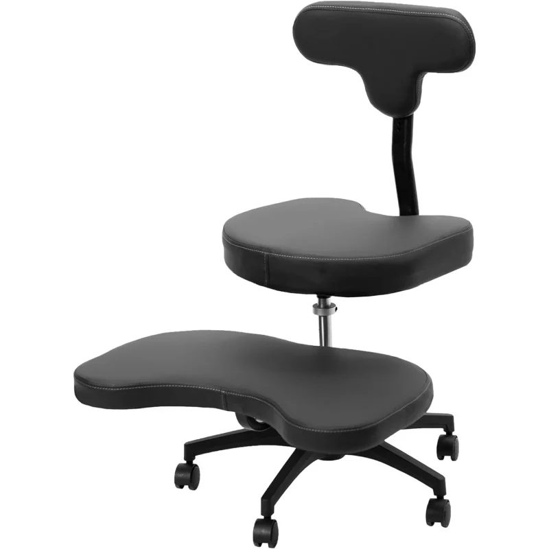 

VIVO Ergonomic Cross Legged Chair with Wheels, Home and Office, Versatile Kneeling Chair, Height Adjustable, Yoga Desk Chair, Bl