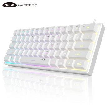 MageGee Mini 60% Gaming Keyboard, RGB Backlit 61 Key Ultra-Compact Keyboard, TS91 Ergonomic Waterproof Mechanical Feeling Office 10