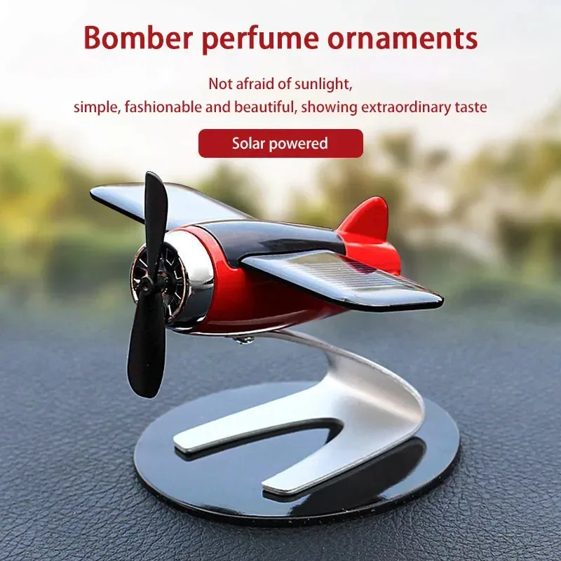 Solar Airplane Creative Car Decoration Car Interior Accessories Desktop Ornament Gift For Woman Man Car Toy Enthusiast New