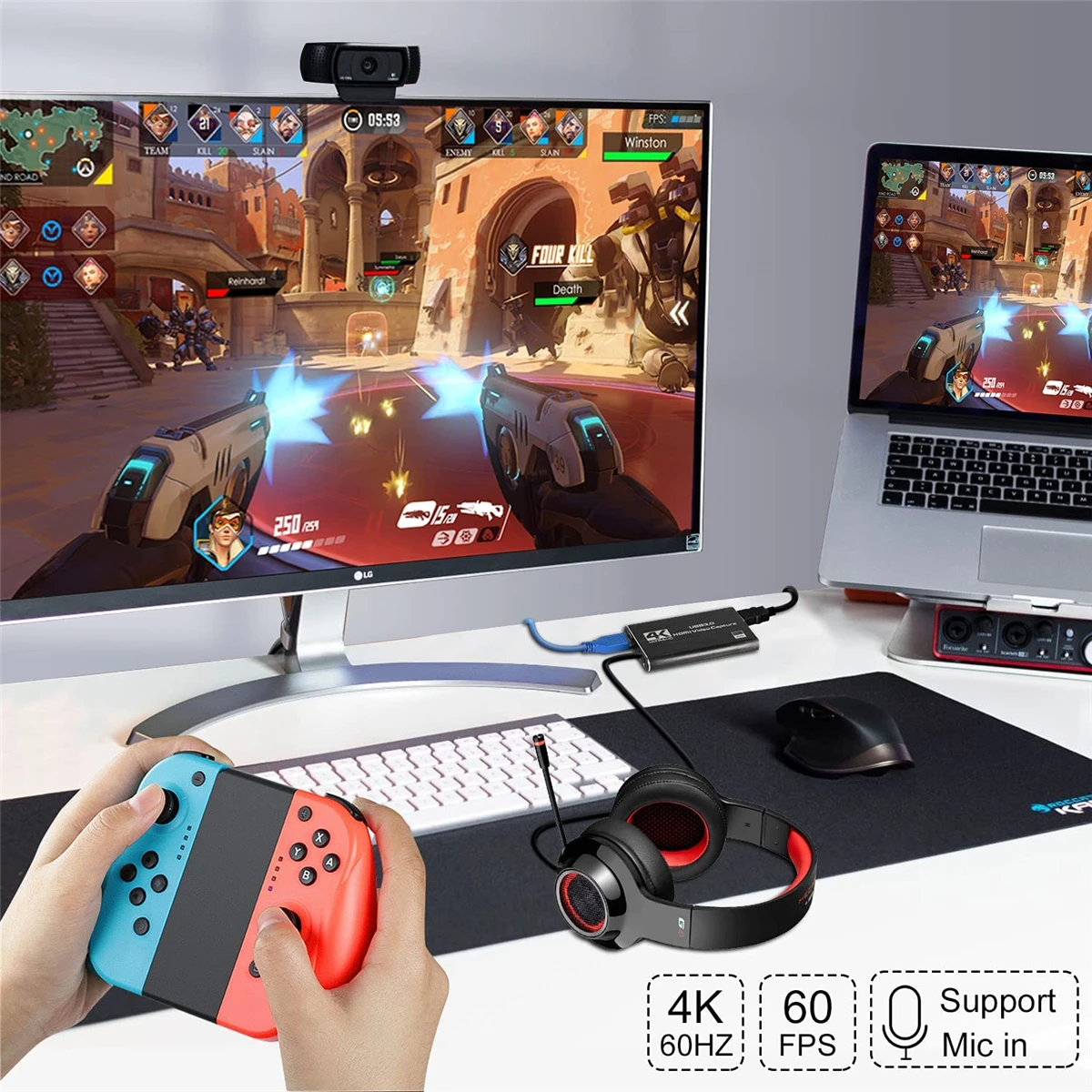 4K HDMI-compatible USB 3.0 Video Capture Card 1080P 60fps HD Video Recorder Grabber For OBS Capturing Game Card Live 4K video recorder video capture card