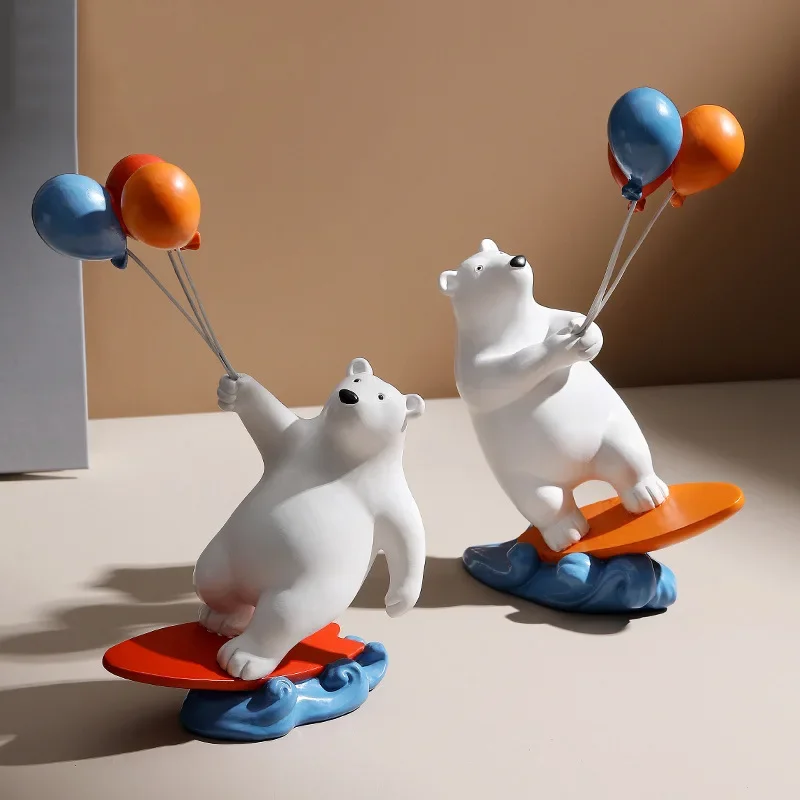 

Nordic Surfing Balloon Bear Decoração Sala de estar Quarto das crianças Decoração de mesa Home Soft Decoration