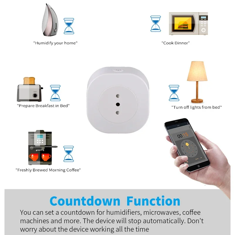 16A Wifi Smart Plug Italy Chile Socket Power With Timer USB Charger Tuya SmartLife APP Voice Control Works For Google Home Alexa
