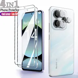 Multipack 4 - in - 1 Tempered Glass Screen Protector Set for 2 Full Glass 2 Films (Redmi Note 9 4G)