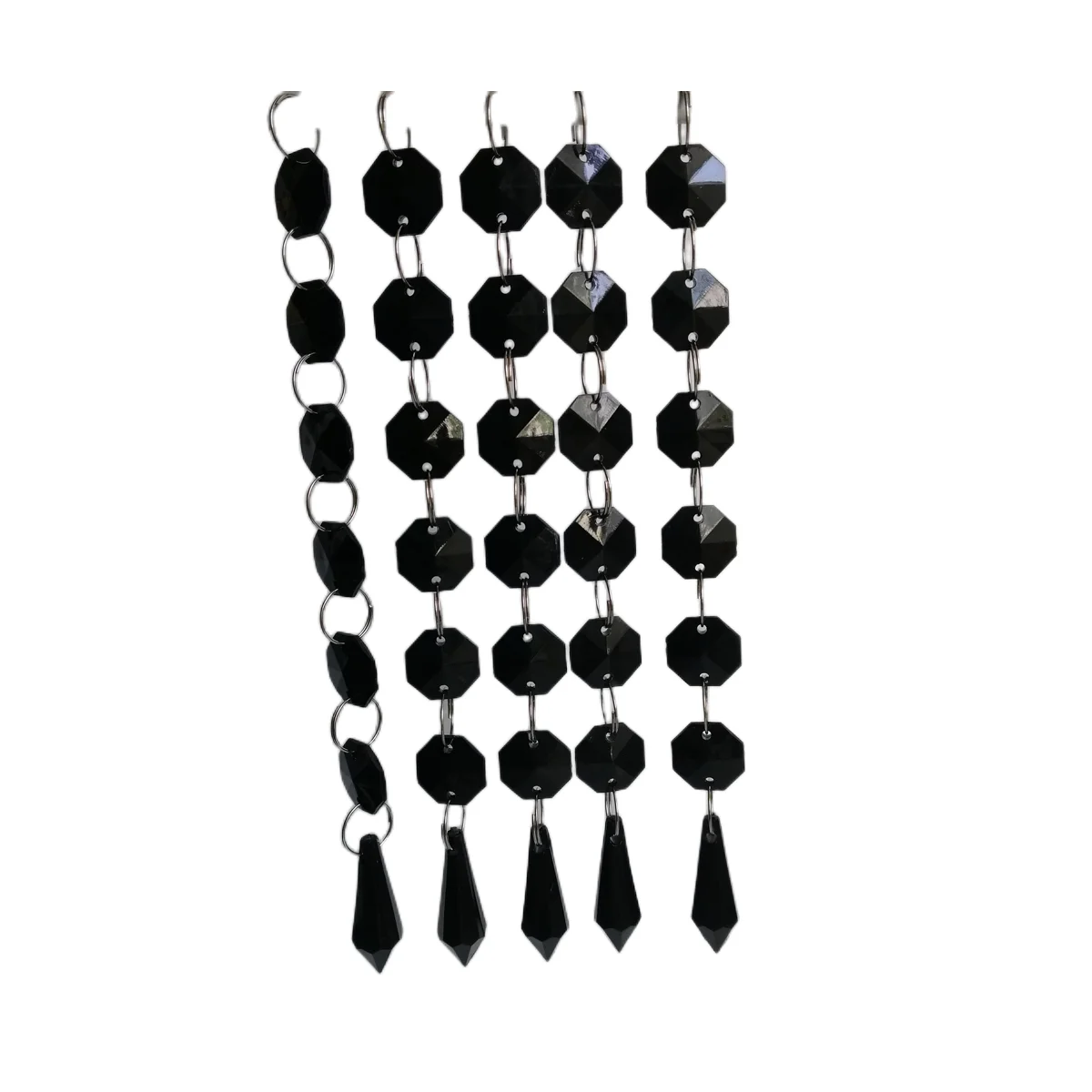 Camal 10 stücke Acryl Kristall Perlen Schwarz Drop Anhänger Girlande Kronleuchter Hängen Weihnachten Party Dekoration Mittelstücke Vorhang – Detail 6