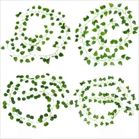 1Pcs 210Cm Green Silk Artificial Hanging Christmas Garland Plants Vine Leaves Diy Home Wedding Party Bathroom Garden Decoration 6