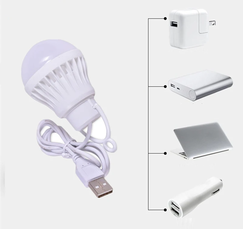 1.2M 3W/5W/7W/9W/12W USB 5V Light Led Lamp Bulb Emergency Hanging Tent 400LM for Work BBQ Fishing Repair Out Door Camping Equi