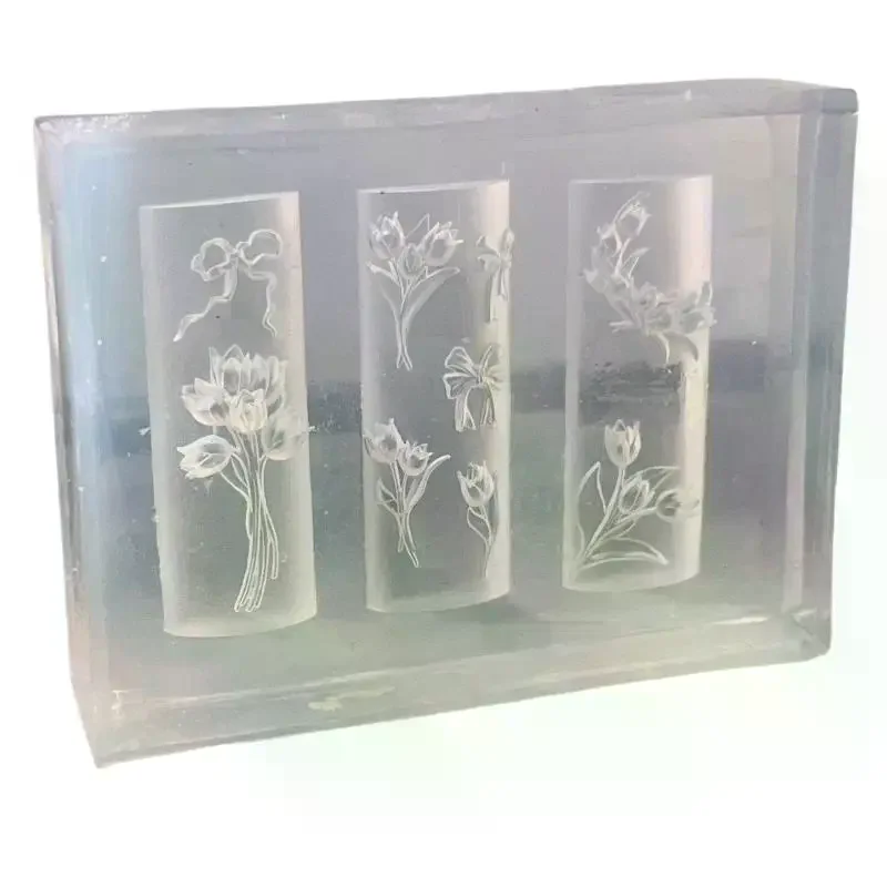 3D Transparent Silicone Nail Art Mold - Sweet Tulip Bouquet Flower Template for DIY Nail Charms & Manicure Decoration Design