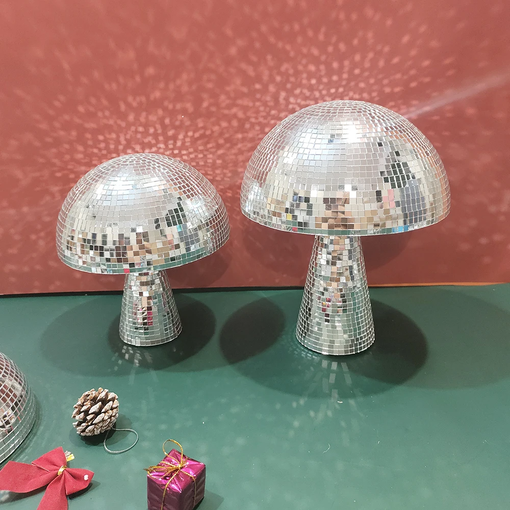 Boule Disco Miroir En Forme De Champignon - 10 Cm - Effet Lumineux - Décoration Fête, Mariage, Bar