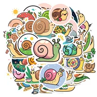 1 Set Cartoon Snail Stickers PVC DIY Stationery Scrapbook Stickers for Laptops Phones Cute Animal Theme Vinyl Graffiti Decals 4