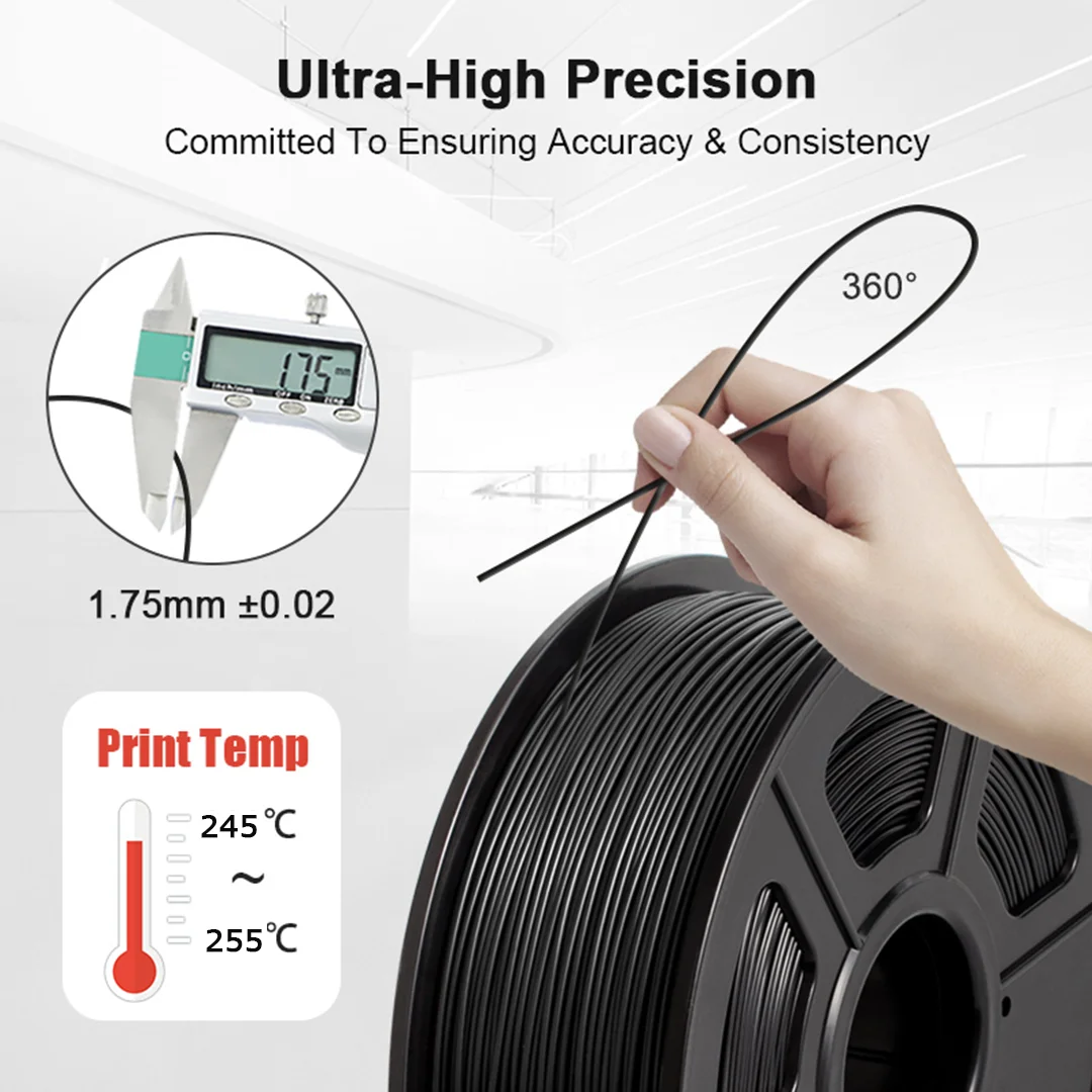 SUNLU ASA filament 3D Printer Diameter Tolerance +/-0.02MM 1.75mm 1KG  Materials Neatly wound filament For Consumables Free Ship