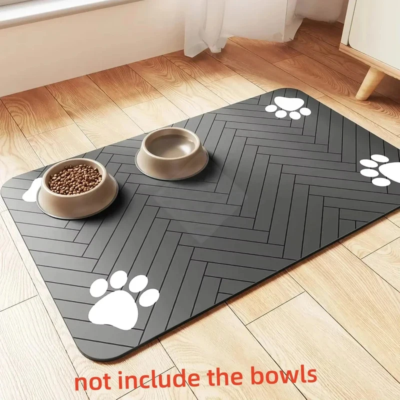 Versatile Absorbent Pet Mat for Dog and Cat Bowls