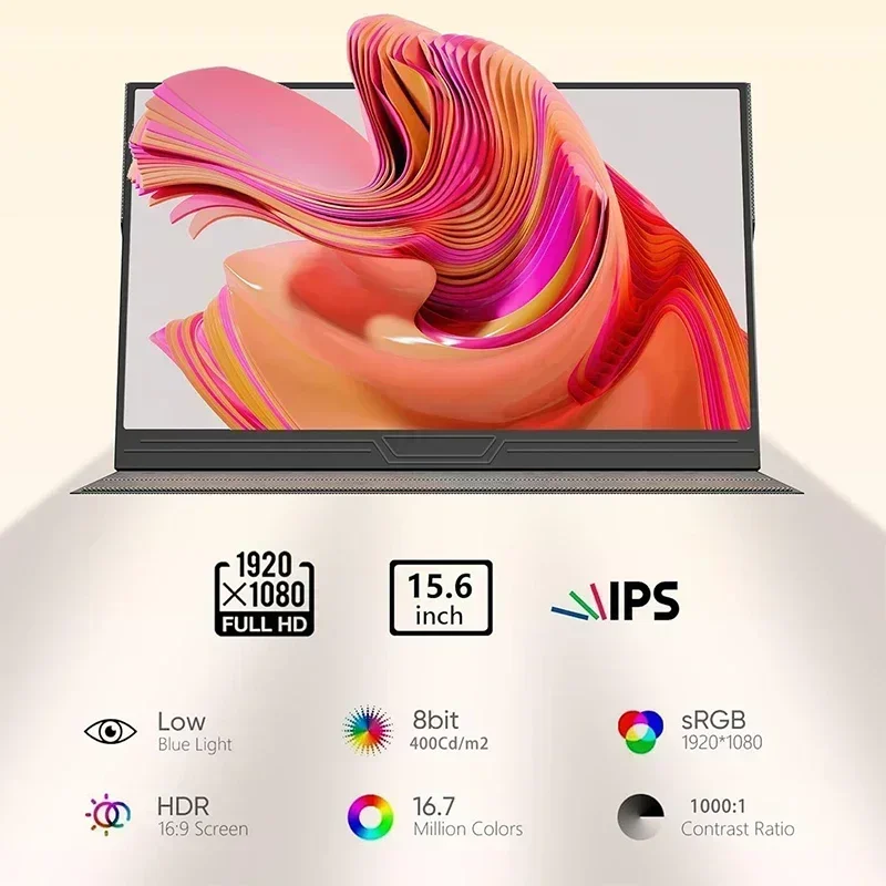 شاشة محمولة 15.6 بوصة شاشة FHD وقت الاستجابة 1 ملل...