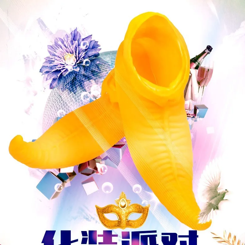 Funny Shoes Elf Shoes Pointed Toe Gum Leather Clown Cosplay Halloween Carnival Costume Accessories