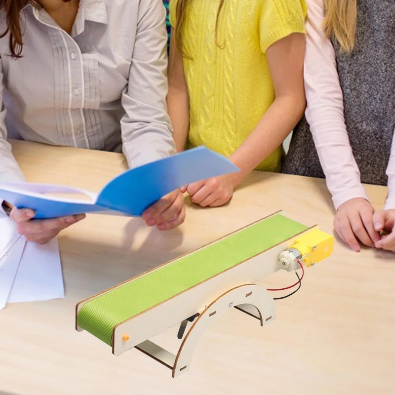 Creative Self-Assembly Conveyor Belt Kit for Kids - Educational STEM Building Project for School and Home