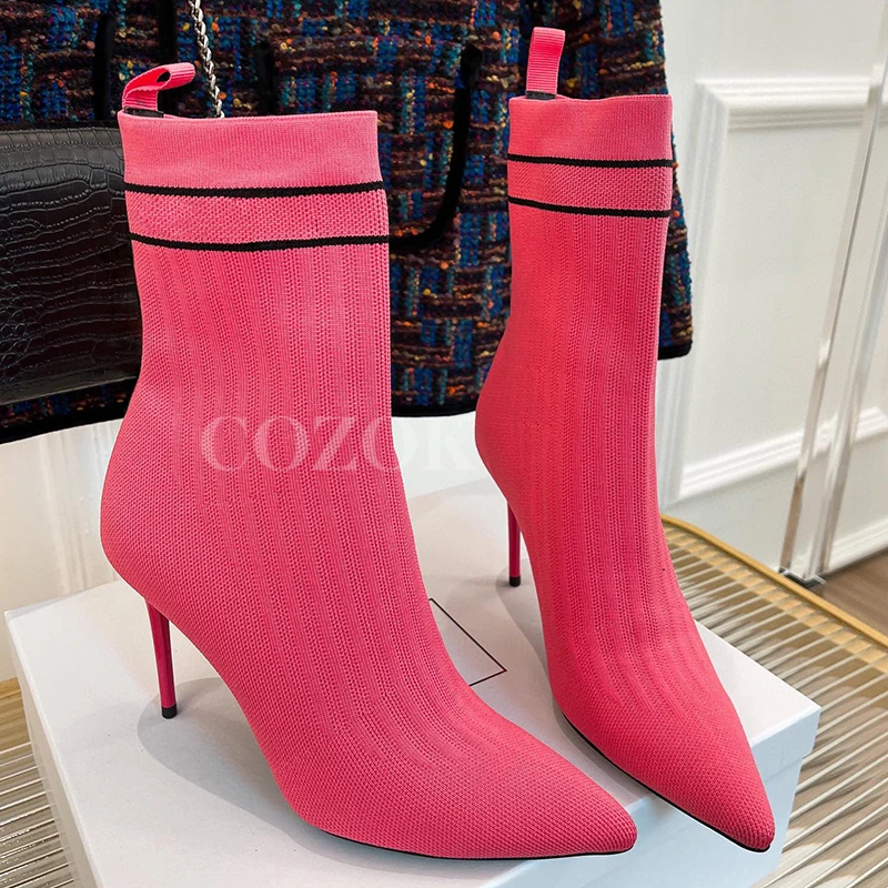

High-Quality Winter Boots Ladies 2023 New Versatile Weave Design Upper Ankle Boots Banquet Pointed Toe Pumps For Female