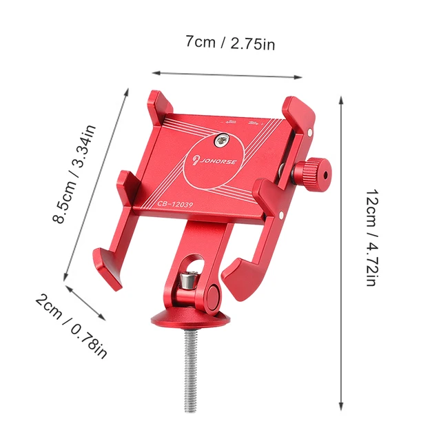 Bicycle Cell Phone Holder Shockproof MTB Phone Stand Rotatable Bike Handlebar Mount with 6mm Screw Cushioning Pad 6