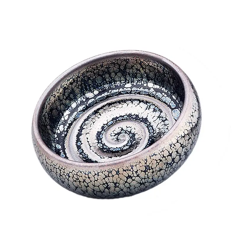 

JZ226 Silver Fox Животных Tenmoku Чай чашки китайского фарфора чаши Chawan w/Отличная глазури ручной работы чашки для чайной церемонии кунг-фу Чай чашка Подарочная коробка/JIANZHAN