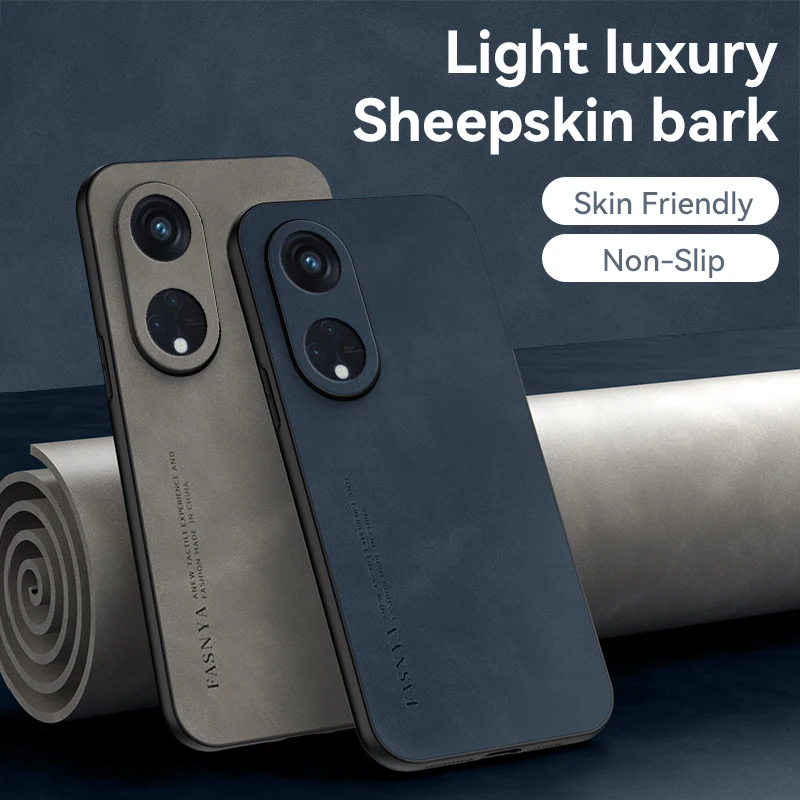 

Luxury Sheepskin Leather Case For OPPO Reno 8T 9Pro 10Pro Silicone bumper Cover For OPPO A5 A7 A3S A15 A16 A17 A36 A57 A77 A79