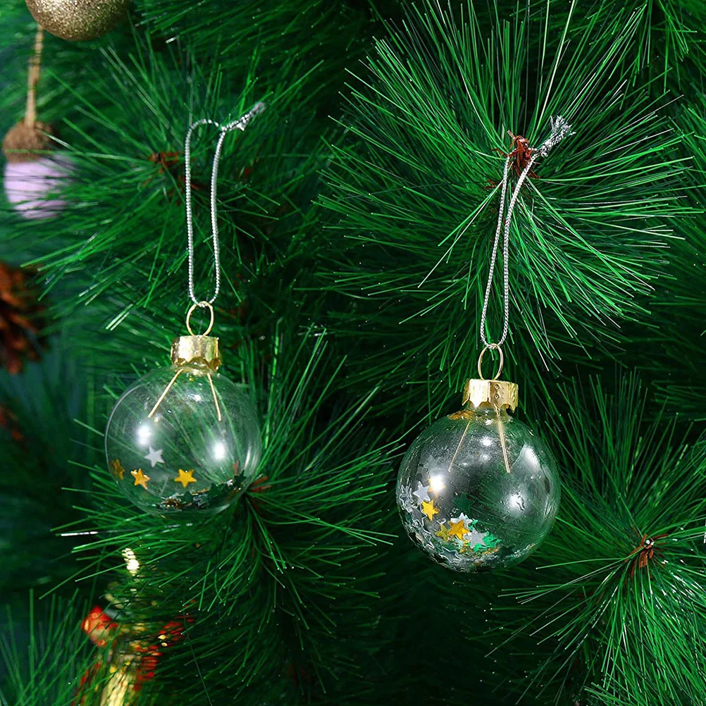

10/12pcs Christmas Transparent Ball Plastic Fillable Bauble 8-10cm Xmas Tree Hanging Ornaments Decoration Wedding Party Gift Box