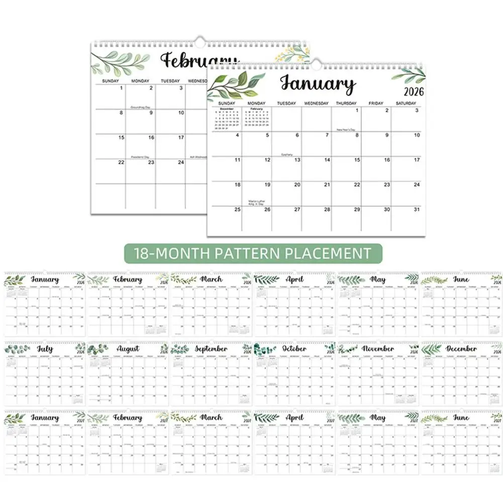 Calendario da parete 2027, agenda mensile dal gennaio 2026 al giugno 2027, per la pianificazione quotidiana, calendario impermeabile da appendere - immagine 6