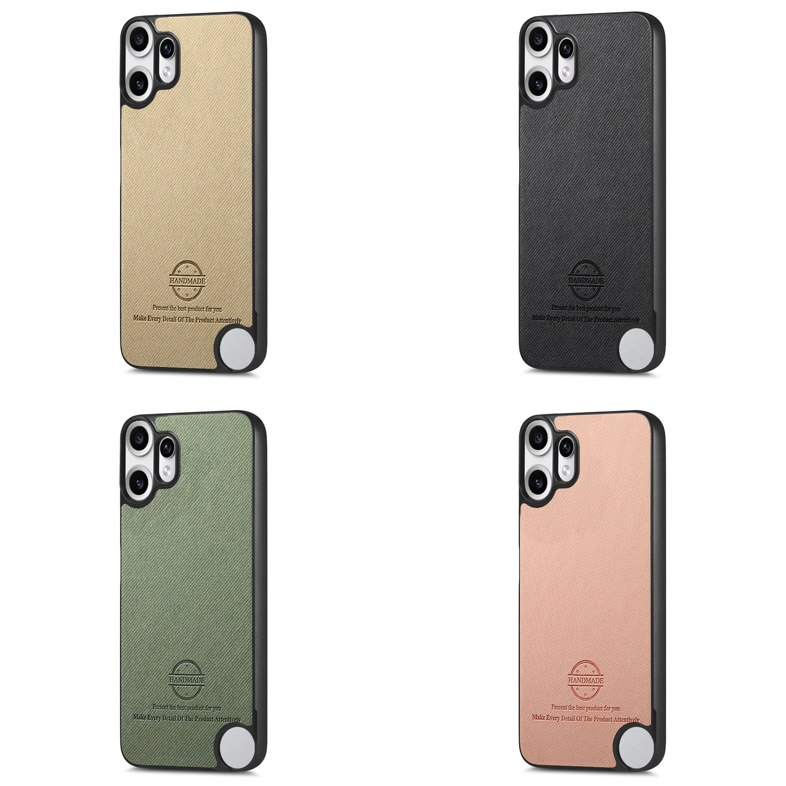 Matte PU Leather Shockproof Phone Case with Soft TPU Frame Protection