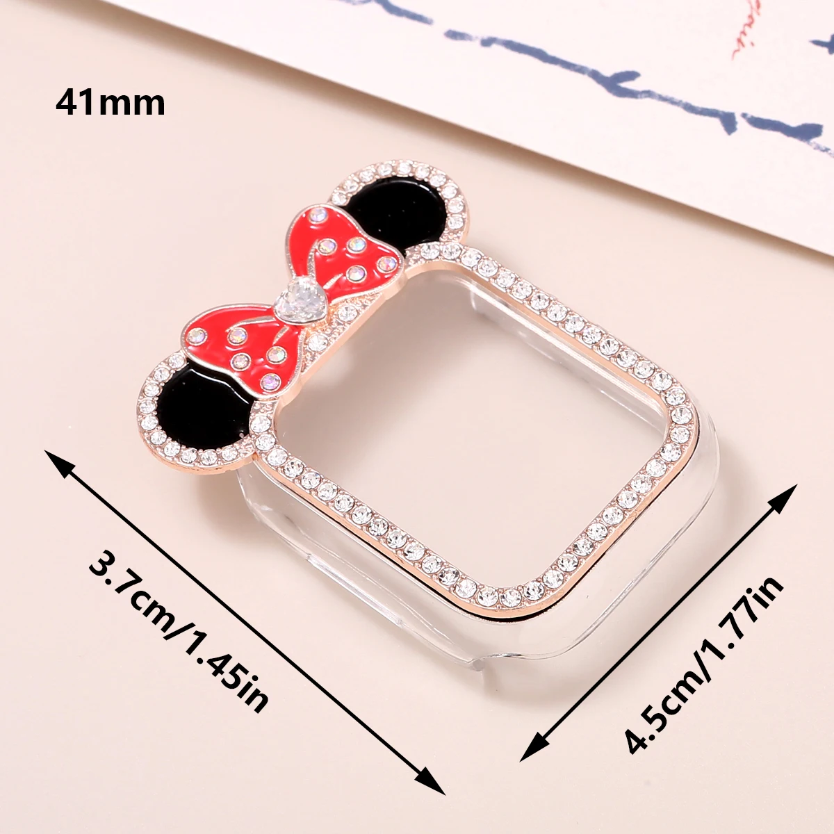 Stylish Rhinestone Cartoon Animal Watch Case for Women - Fashionable Protective Cover for Apple Watch