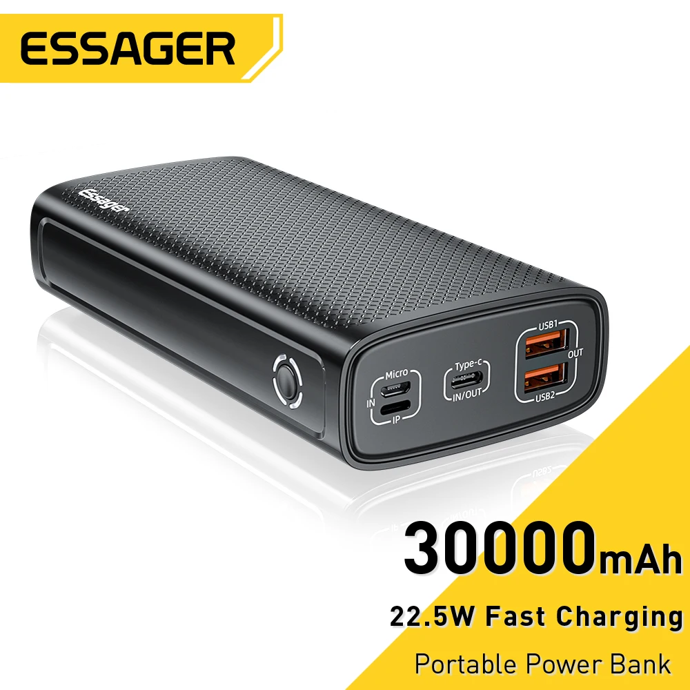 Внешний аккумулятор Essager на 30000 мА · ч 22 5 Вт быстрая зарядка |