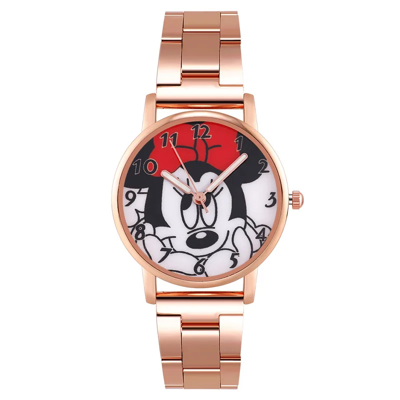 Mickey Minnie Cartoon Kids Watches Stainless Steel Quartz Watch for Kids Women Boy Girl Wrist Watch Children Clock Birthday Gift