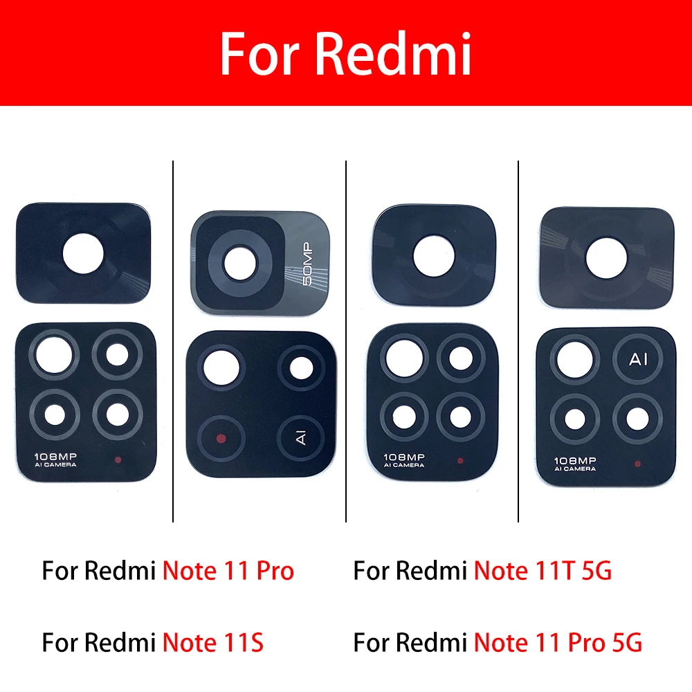 

Стеклянный объектив камеры 10 шт. с клеем для Xiaomi Redmi Note 11 4G 11 Pro Plus 5G 11E 11S 11T