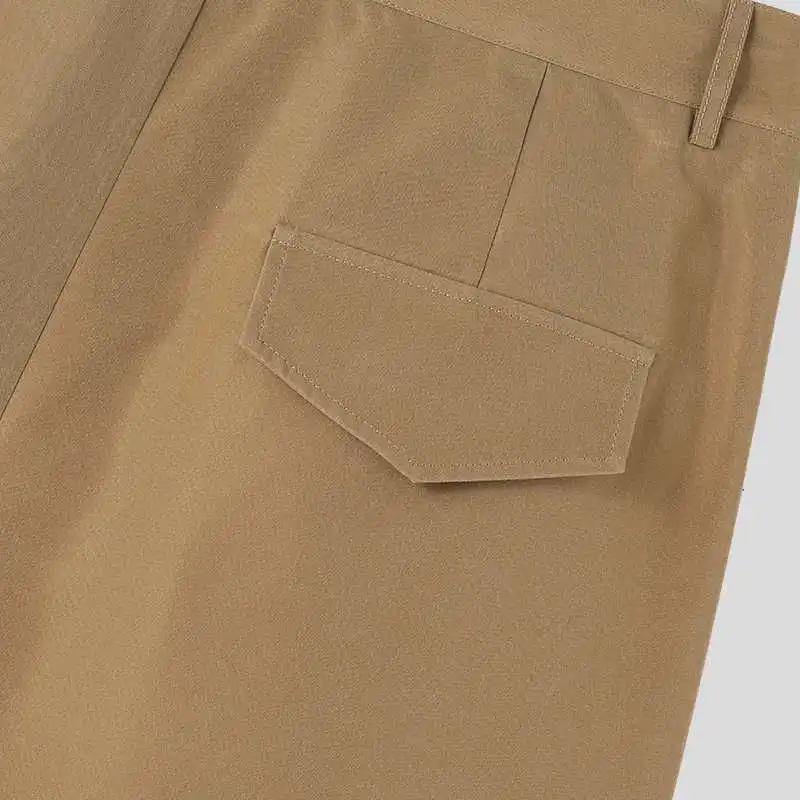 INCERUN-Shorts monocromáticos plissados masculinos, streetwear solto, calças