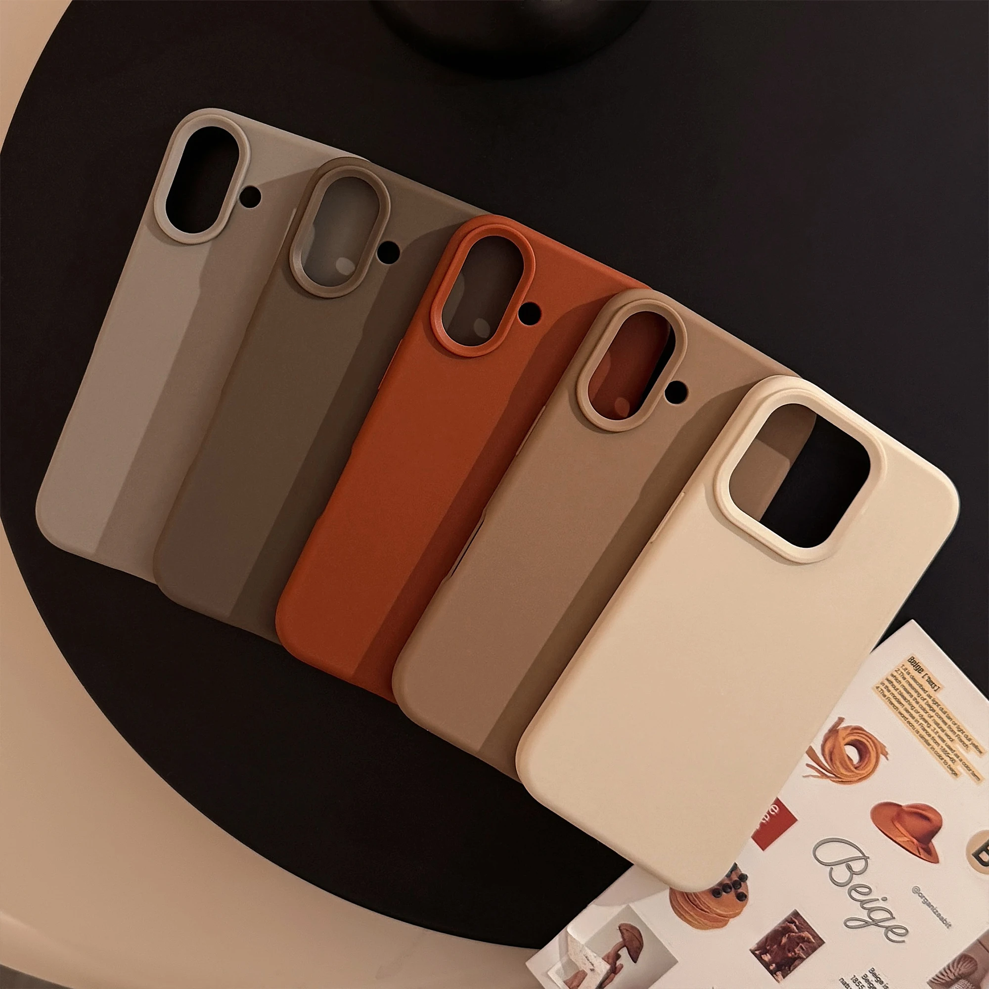 Korea Ins Luxury Simple Solid Color Phone Case for iPhone 16 15 14 13 Pro Max 12 11 Back Cover Funda