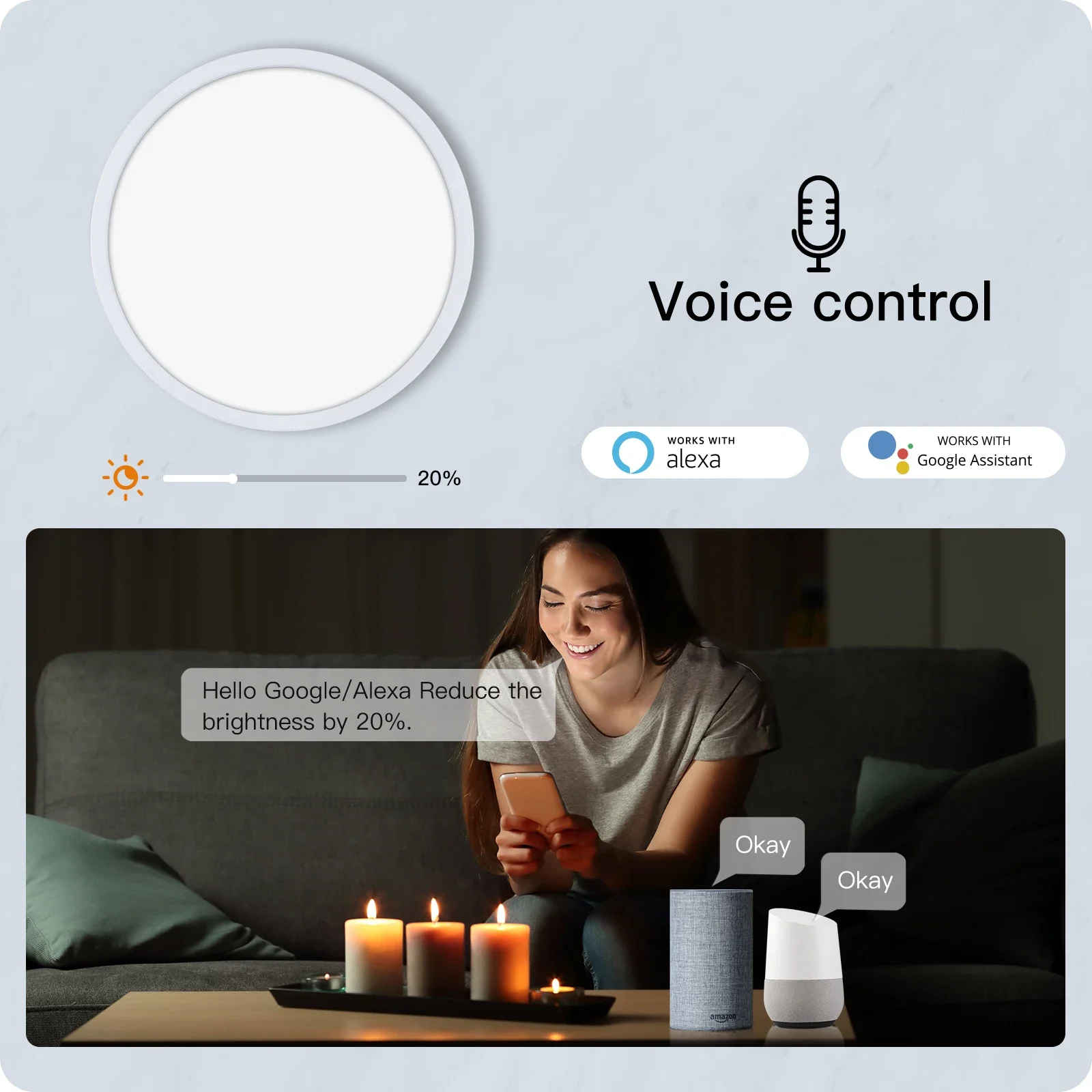 MOES WIFI Ceiling Light Smart LED Lamp RGB Dimmable luminaire ultrathin Energy-saving TUYA APP Remote Control Voice Google Alexa smart switch,smart light switch,smart led lamp