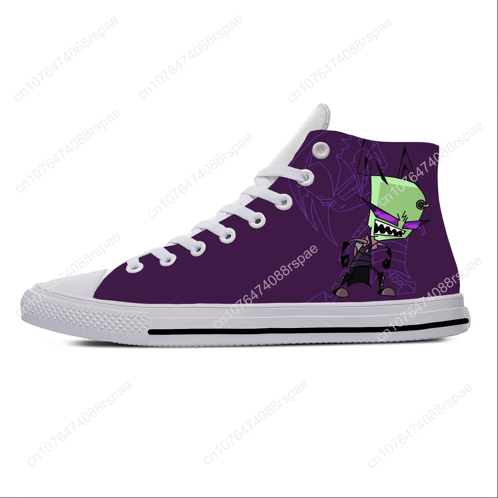 Hot Zim Anime Manga Cartoon Funny Fashion Invader Casual Cloth Shoes High Top Lightweight Breathable 3D Print Men Women Sneakers