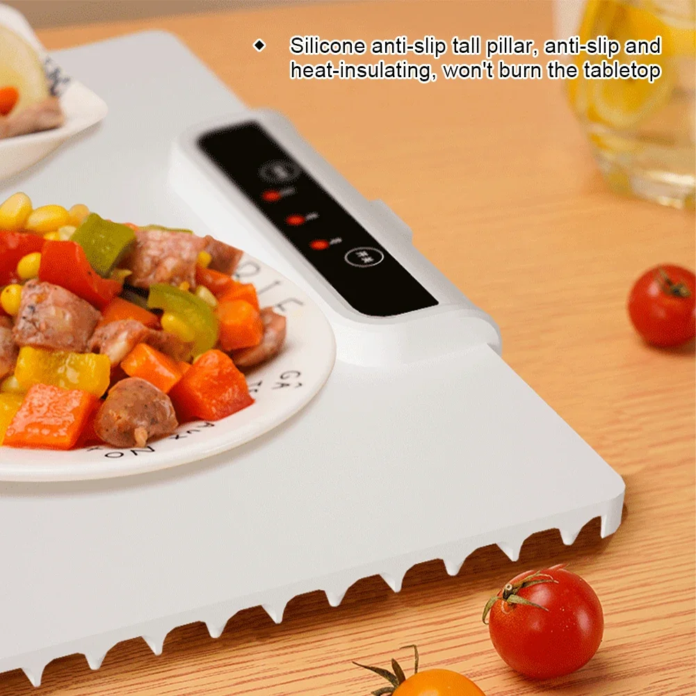 Food Electric Warming Tray Fast Heating Foldable Food Warmer Plate 60°C-100°C Adjustable Temperature Keeps Food Hot Warming Tray
