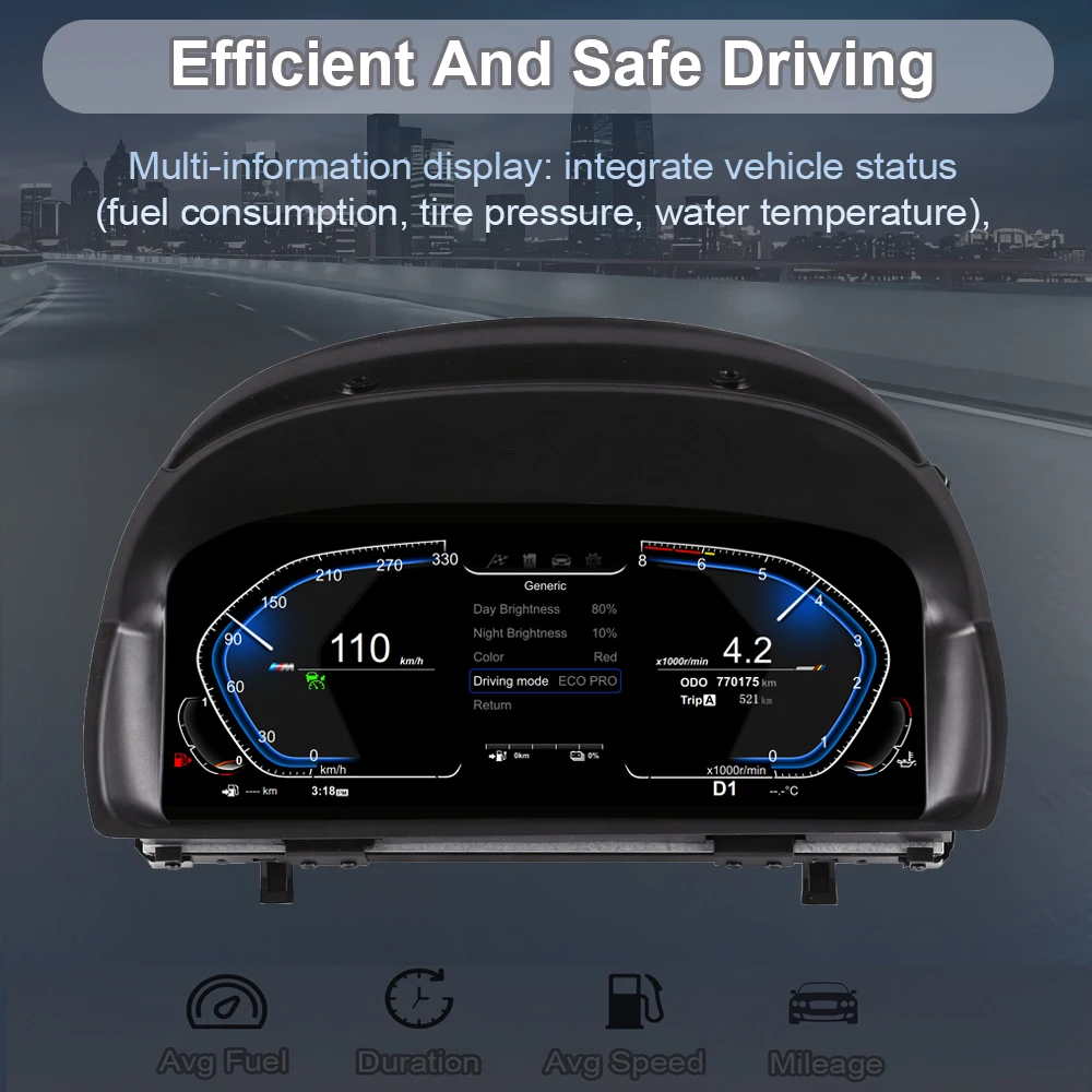 카바르 신형 LCD 디지털 계기판 클러스터 디지털 속도계 BMW E84 2006-2013용 계기판 스크린 업그레이드 스포티