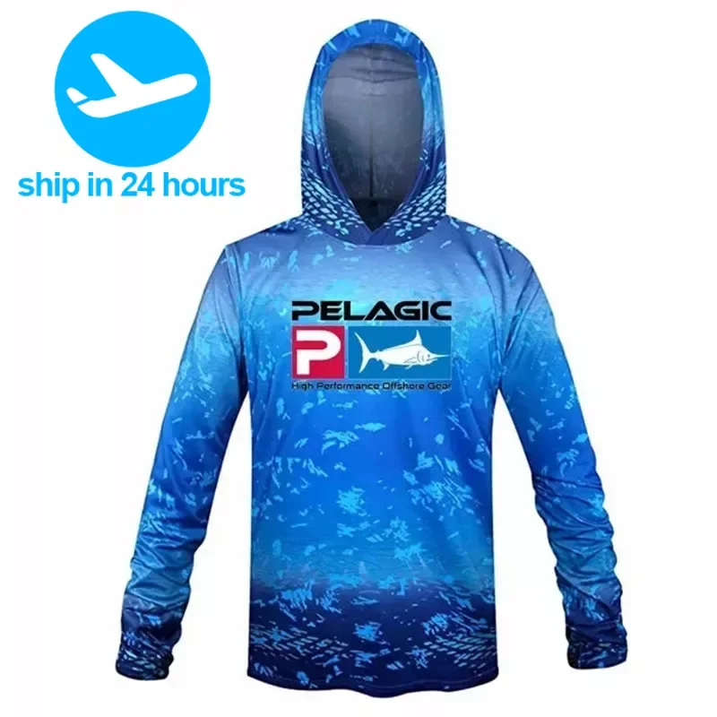 

2024, одежда для рыбалки Pelagic, летняя, для улицы, женская рубашка с защитой от солнца, дышащая, с капюшоном, одежда для рыбалки