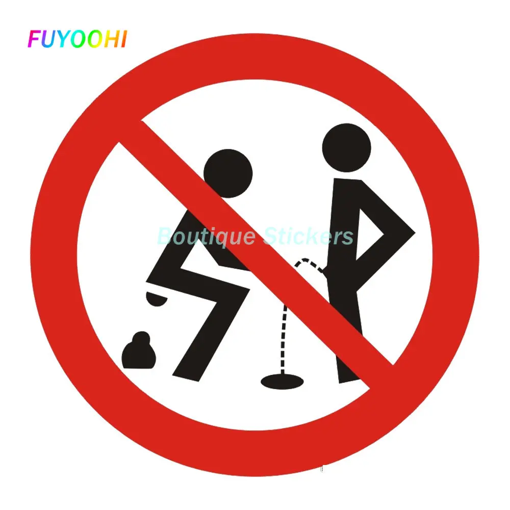 

FUYOOHI Play Stickers Interesting Warning Prohibit Urinate Reflective Decal Car Sticker Car Window Bumper Motorcycle Decals