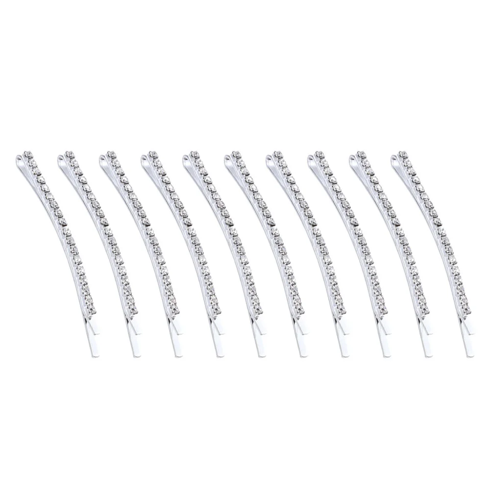 

10pcs Rhinestone Bobby Pin, Bling Hair Barrette Clear Hairpins for Student