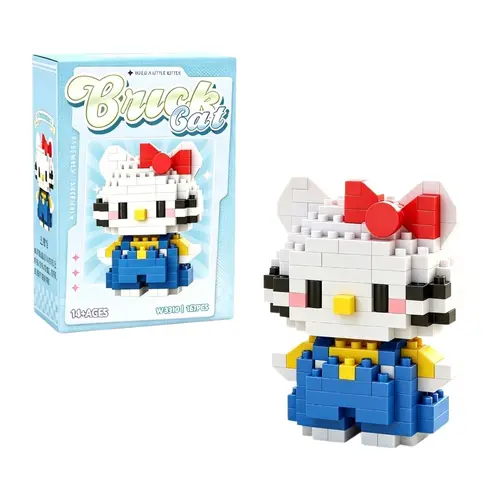 99 style SANRIO Hello Kitty Building Blocks Cartoon Figures Kuromi Bricks My Melody Children's Assembly Toys Cinnamoroll Gift - Image 60
