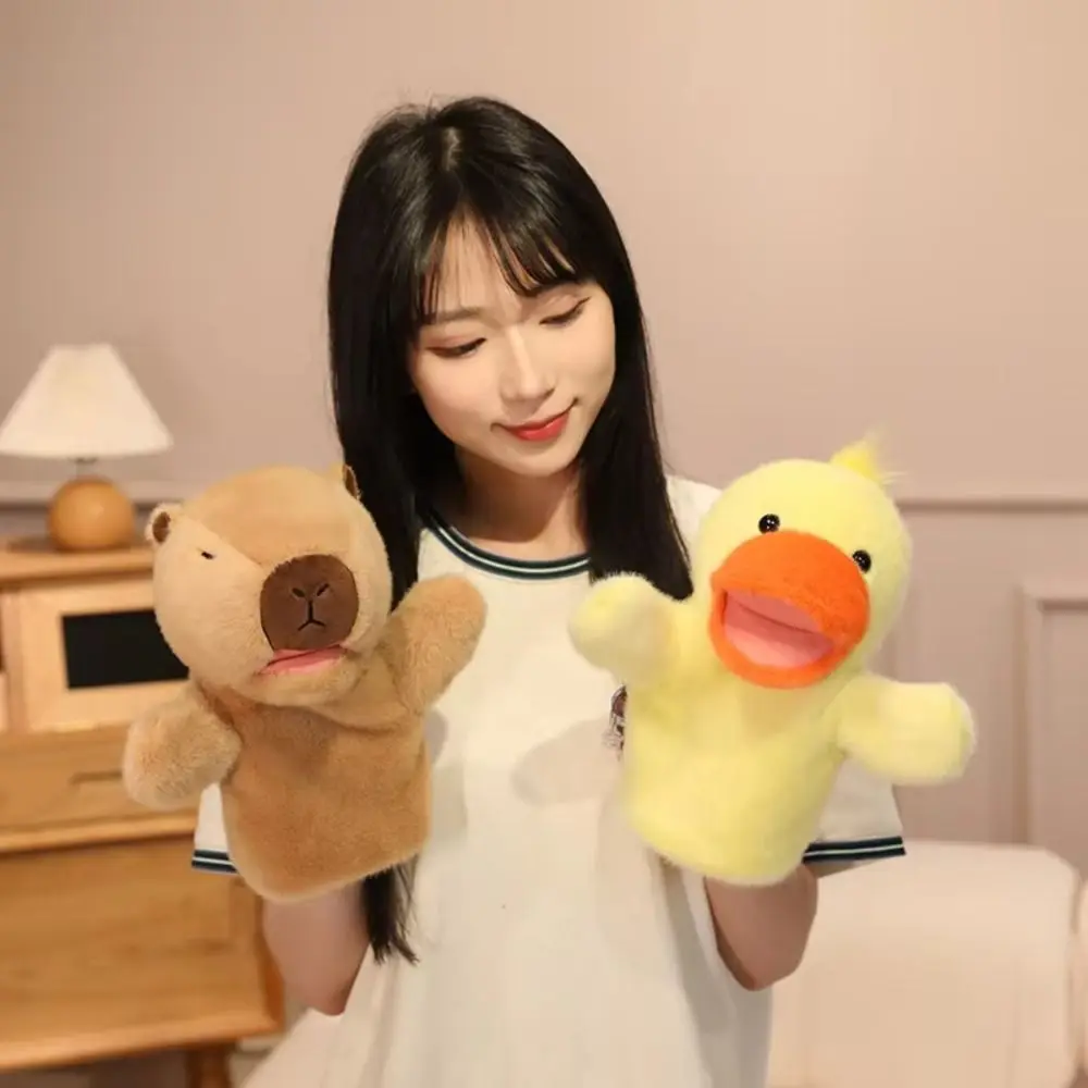 손가락 인형 개구리 동물 손인형 오리 움직이는 입이 있는 봉제 상어 부드러운 시뮬레이션 손가락 이야기 인형 부모-자녀용