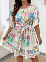 Large size fashionable printed women's dress - Image 4